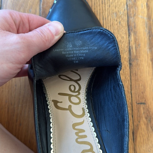 Sam Edelman Lewellyn Black Studded Mules 37 US7 - Picture 7 of 8